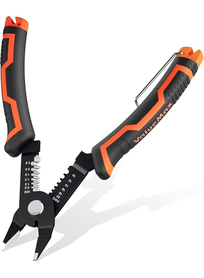 ValueMax Wire Stripper and Cutters, 10-22 AWG Wire Stripper Tool, 6-inch Flush Cutters with Safety Lock and Curved Bevel Design, Diagonal Side Cutters for Electronics, Jewelry, 3D Printing, and Crafts - Image 1