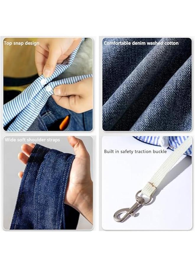 حقيبة حمل للحيوانات الأليفة من الدنيم الناعم بورسلي بجيوب للكلاب والقطط الصغيرة (متوسطة، أزرق داكن) - Image 3