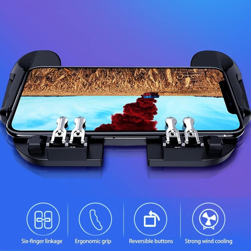 زوبسك وحدة تحكم ألعاب المحمولة للعبة PUBG Mobile، مقبض تحكم عن بعد مع مفاتيح تصويب للهواتف التي يقل حجمها عن 6.5 بوصة، ملحقات ألعاب للهواتف المحمولة، مع مروحة تبريد ميكانيكية وكابل USB - Image 2