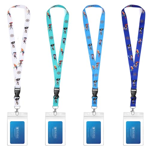 Qsszk Cruise Lanyards, 4 Pack Waterproof Cruise Lanyard with ID Badge Reel Holder, Detachable Buckle for Cruises Ships Key Cards, Cruise Ship Essentials - Image 1