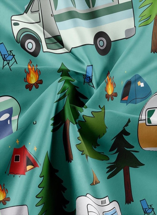 NYMB RV Shower Curtain, Camper Shower Curtains for Travel Trailer, Camping Small Narrow Shorter Fabric Shower Curtains Set, Campsite Outdoors Travel Hiking Bathroom Decor Accessories with Hooks - Image 5