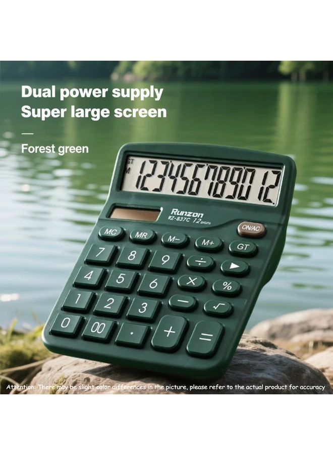 Green 1PC Compact Calculator For Office School Finance Professional Portable - Image 4