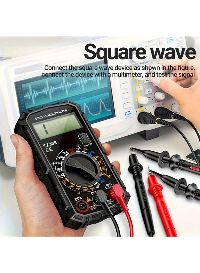 High Precision Digital Multimeter True RMS AC DC Voltage Current Tester SZ308 Black - Image 5