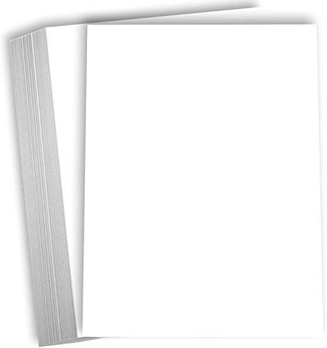 Hamilco White Cardstock Thick Paper - 8 x 10" Blank Heavy Weight 100 lb Cover Card Stock - 50 Pack (Bright) - Image 1