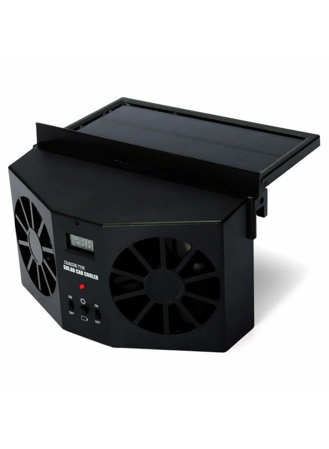 Maso Solar Powered Car Exhaust Fan, Car Radiator Fan, Energy Saving Air Vent Radiator Air Purifiers 2W ABS（Black） - Image 1