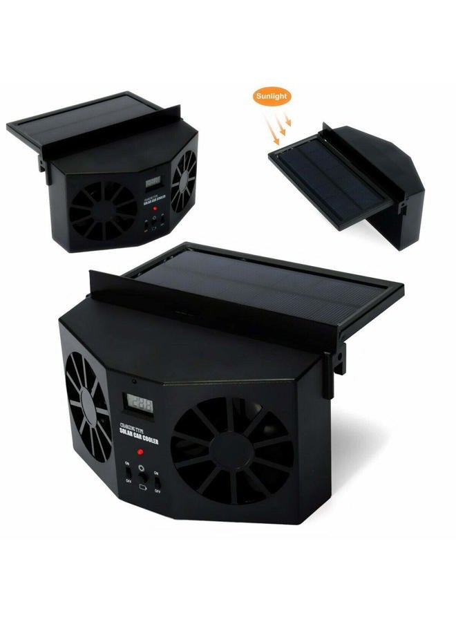 Maso Solar Powered Car Exhaust Fan, Car Radiator Fan, Energy Saving Air Vent Radiator Air Purifiers 2W ABS（Black） - Image 4