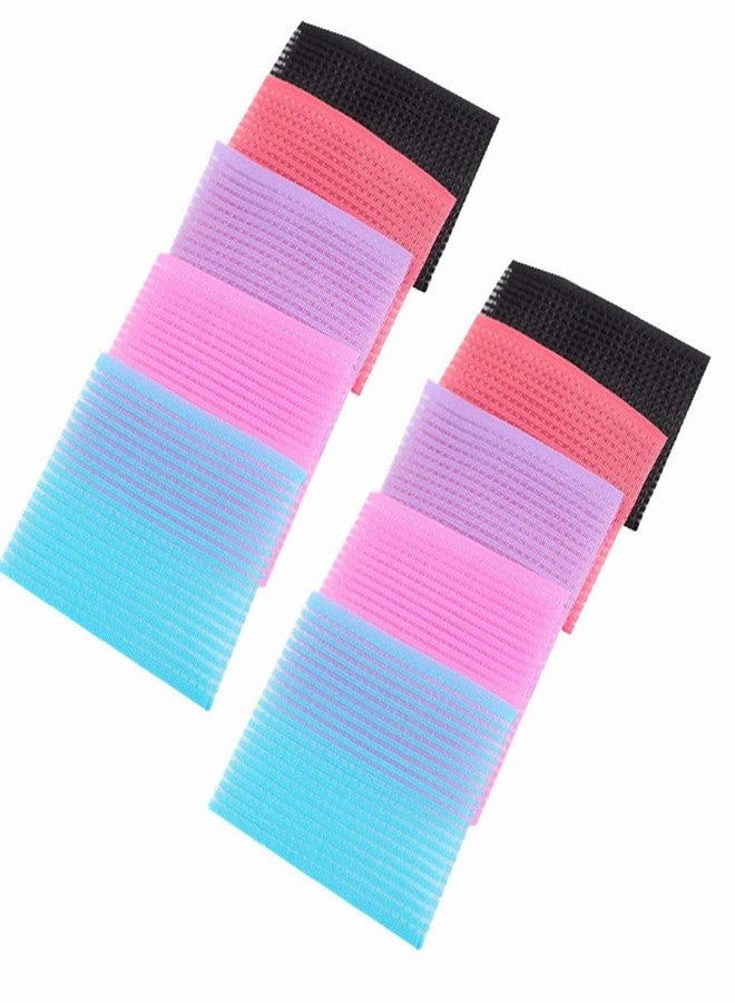 Quupy 5Bags/10PCS Fringe Stickers, Magic Bangs Square Hair Pads, Fixed Clip Hairpin, Seamless Plastic Paste Posts Tape 3x2.4" for Girls Women Hair Accessory - Image 1