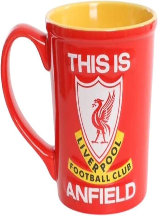 ella - Liverpool Fc Jumbo Mug – Official Embossed 500Ml Coffee & Tea Cup, Large Red & Yellow Ceramic Supporters Gift For Men & Women