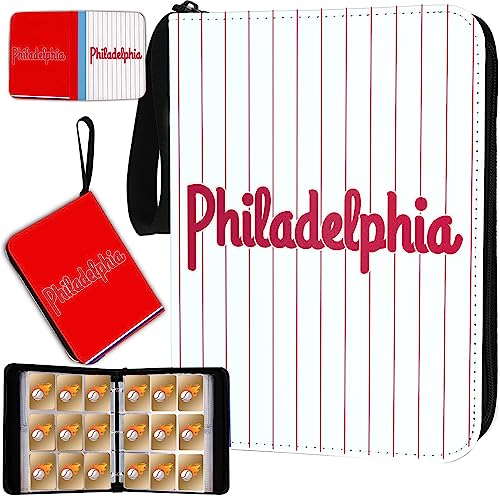 KivolFun Baseball Card Binder with Sleeves 900 Pocket, Philadelphia Baseball Trading Card Holder Baseball Collector Album Sports Trading Card 3 Ring Binder Storage Book Folder Case - Image 1