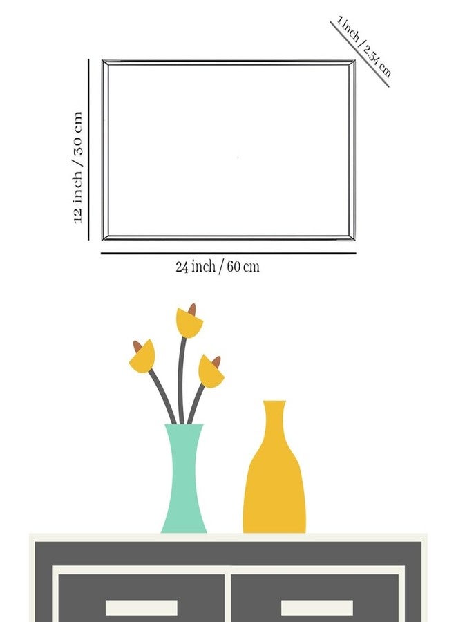 DEKORSTATION Elegant Golden and Blue Flowers and Branches Floating Framed Canvas Painting for Home Decor|Canvas Painting For Wall Decoration, Wall Painting For Living Room|Size: 12x24 Inch (FF_815DS) - Image 5