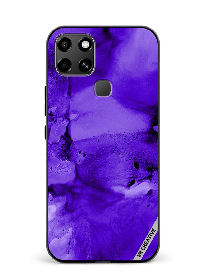 VR CREATIVE Protective Case Cover For Infinix Smart 6 Violet Alcohol Ink Wash Texture On White Paper Design Multicolour - Image 1