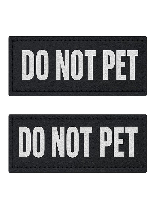 Albcorp Reflective Do Not Pet Patches with Hook Backing for Service Animal Vests /Harnesses Large (6 X 2) Inch - Image 1