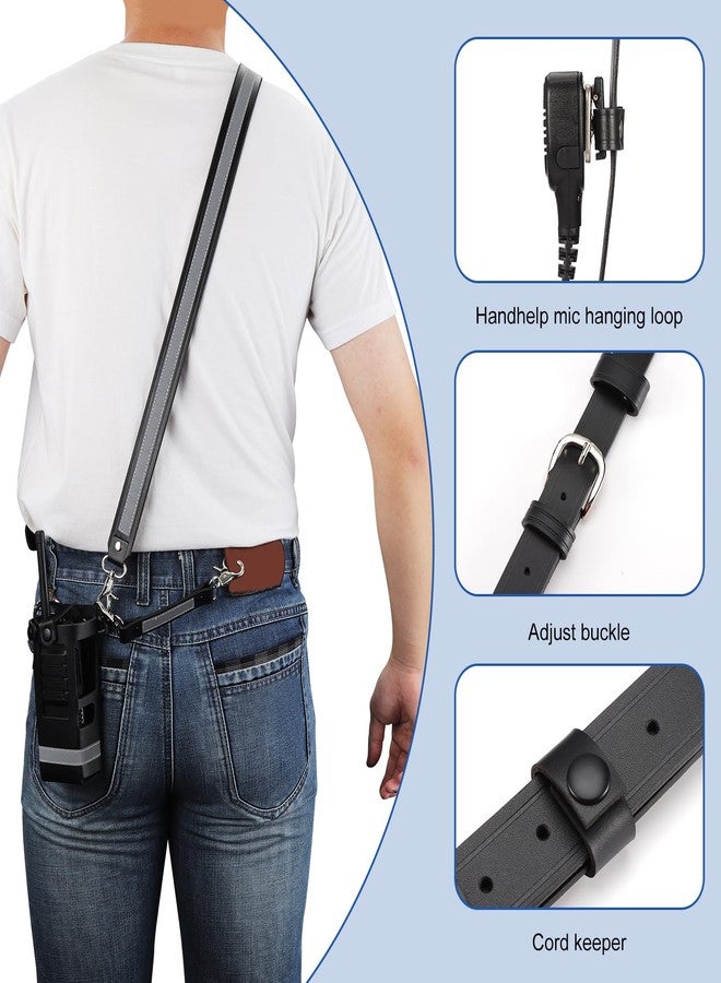 abcGoodefg Leather Firefighter Radio Strap and Holder, Leather Radio Holster (Reflective) - Image 4