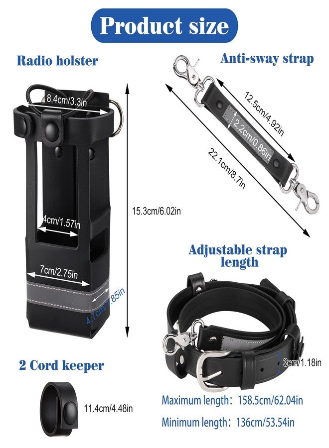 abcGoodefg Leather Firefighter Radio Strap and Holder, Leather Radio Holster (Reflective) - Image 3