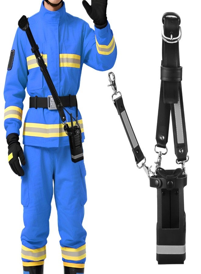 abcGoodefg Leather Firefighter Radio Strap and Holder, Leather Radio Holster (Reflective) - Image 2