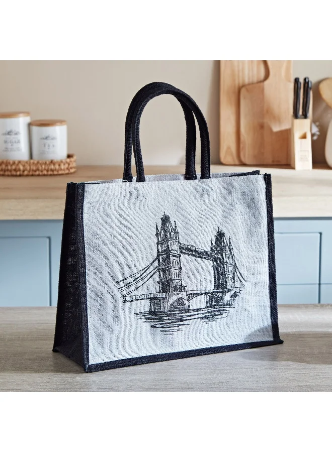 هوم بوكس Illustrated Medium Shopping Bag - 30X38X18 Cm