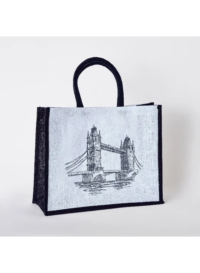 Home Box Illustrated Medium Shopping Bag - 30X38X18 Cm