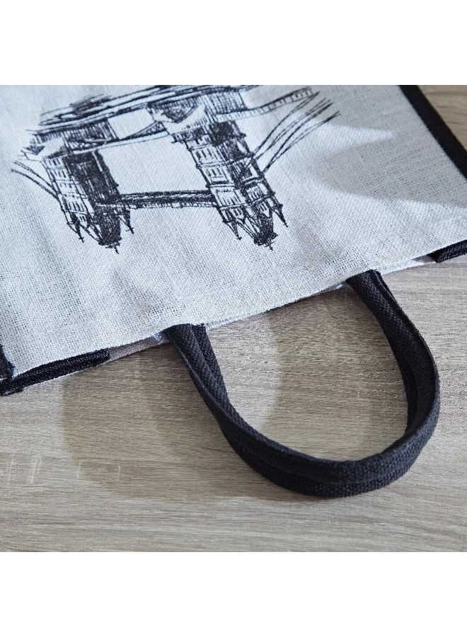 Home Box Illustrated Medium Shopping Bag - 30X38X18 Cm