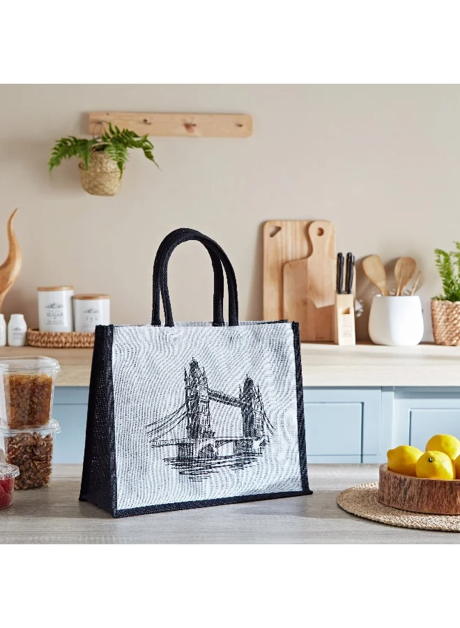 Home Box Illustrated Medium Shopping Bag - 30X38X18 Cm