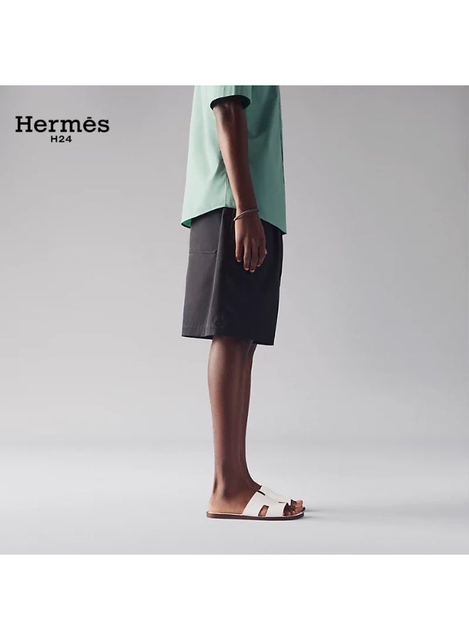 Hermes H24 صندل هيرميس H24 إزمير للرجال، صيفي، أبيض، بدون أربطة، مسطح، بمقدمة مستديرة - Image 5