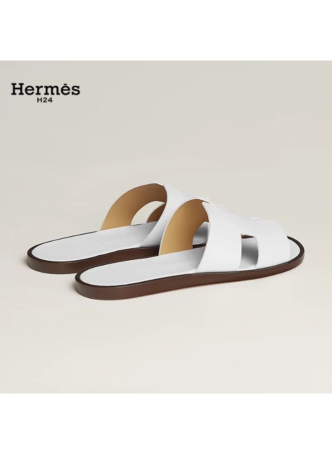 Hermes H24 صندل هيرميس H24 إزمير للرجال، صيفي، أبيض، بدون أربطة، مسطح، بمقدمة مستديرة - Image 2