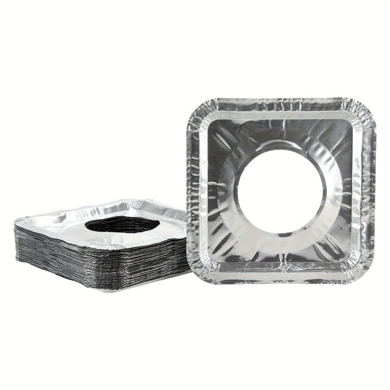 10pcs Thickened Square Aluminum Foil Stove Burner Covers Gas Range Protectors Easy Clean Liners - Image 2