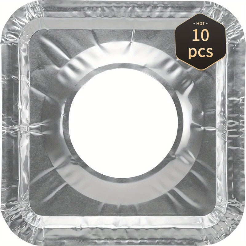 10pcs Thickened Square Aluminum Foil Stove Burner Covers Gas Range Protectors Easy Clean Liners - Image 5