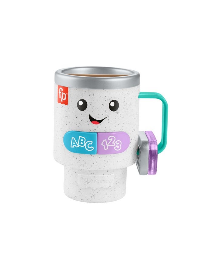 فيشر برايس كوب قهوة Fisher-Price Laugh & Learn للأطفال الصغار والرضع مع أضواء وموسيقى للأطفال بعمر 6 أشهر فما فوق، إصدار متعدد اللغات، HXF49  - Image 1