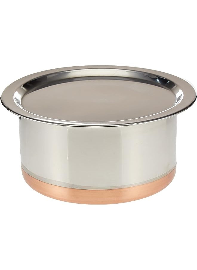 RAJ COPPER BOTTOM TOPE COOKING POT , 23.5CM X 12CM , SILVER, GCBT06 , 1 PC  - Image 1