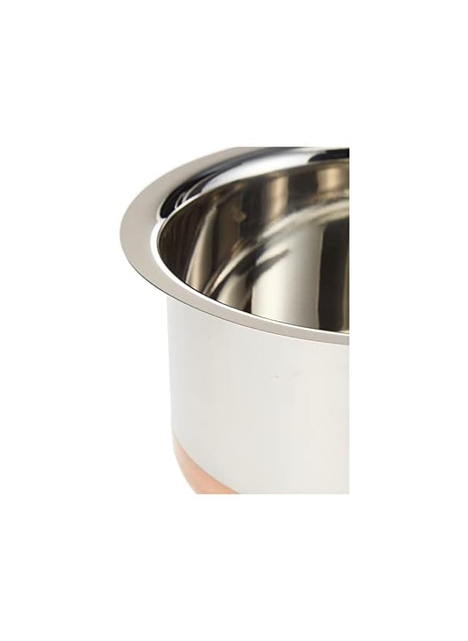 RAJ COPPER BOTTOM TOPE COOKING POT , 23.5CM X 12CM , SILVER, GCBT06 , 1 PC  - Image 2