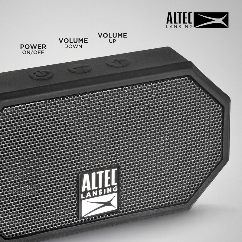 Altec Lansing Mini H2O - Waterproof Bluetooth Speaker, IP67 Certified & Floats in Water, Compact & Portable Speaker for Hiking, Camping, Pool, and Beach,Black - Image 3
