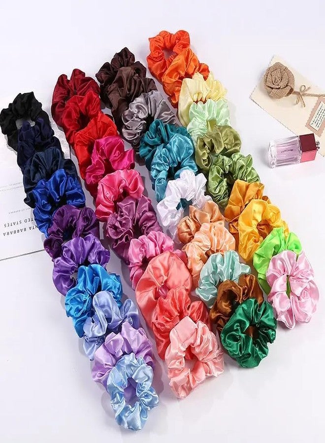CAVERNSHOP Premium 12 PCS Satin Scrunchies for Women/Girls in 12 Colors - Anti-Hair-Breakage Hair Ties, Stylish Scrunchie Set, Ideal Gift for Sister & Mom - Image 3