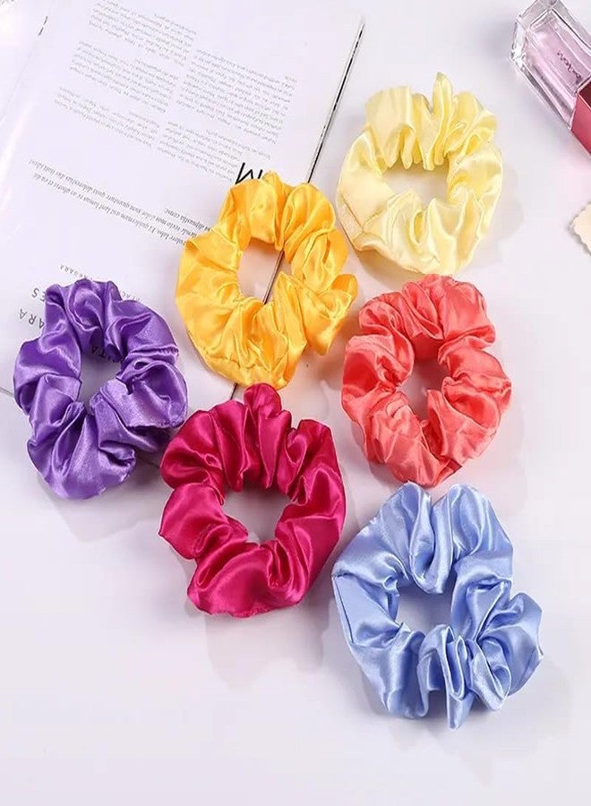 CAVERNSHOP Premium 12 PCS Satin Scrunchies for Women/Girls in 12 Colors - Anti-Hair-Breakage Hair Ties, Stylish Scrunchie Set, Ideal Gift for Sister & Mom - Image 5