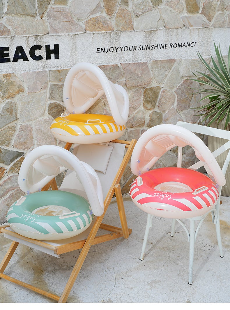 Ugly Baba Ins Best-Selling Kidsren''s Swimming Ring Awning Stripesd Seat Seat Baby Inflatable Water Play - Image 2