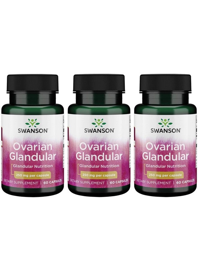 SWANSON سوانسون غدة المبيض - مكمل طبيعي يعزز صحة الغدد النسائية ودعم التوازن - مستخرج من أنسجة الأبقار الممتازة لدعم العافية - (60 كبسولة، 250 ملغ لكل منها) (3 عبوات)