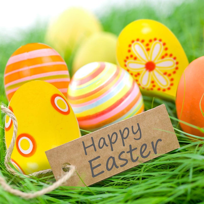 Elcoho 20 Pieces Colorful Plastic Easter Eggs Hanging Ornaments - Image 5