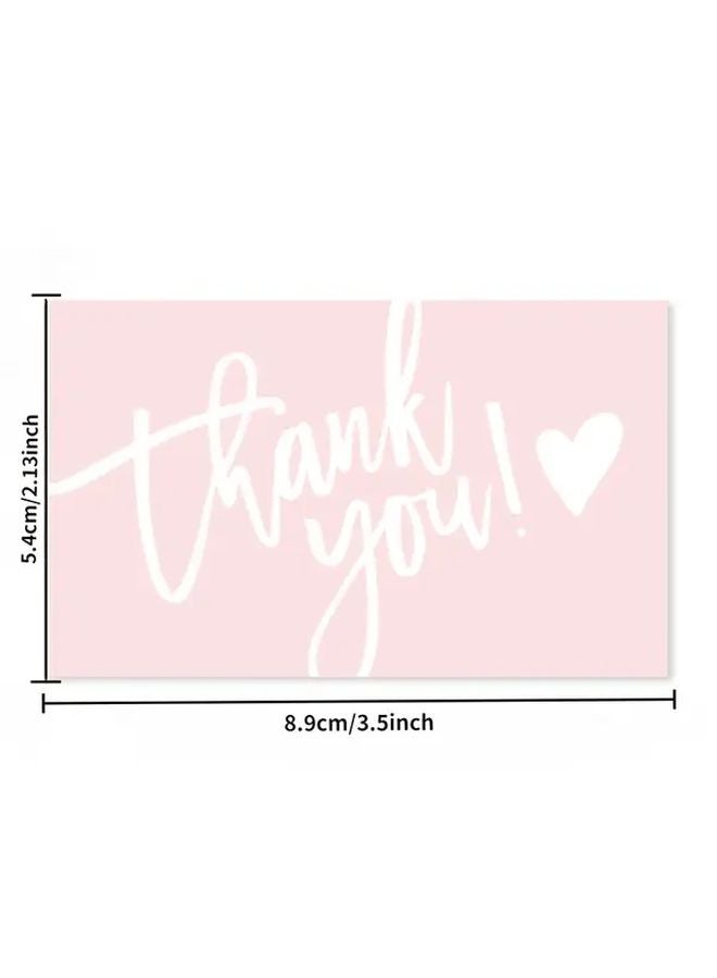 بطاقات شكر وردية الطلاء نهائي غير لامع تصميم يدوي وبسيط قرطاسية الأعمال - Image 3