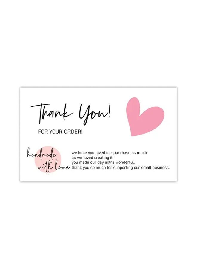 بطاقات شكر وردية الطلاء نهائي غير لامع تصميم يدوي وبسيط قرطاسية الأعمال - Image 5