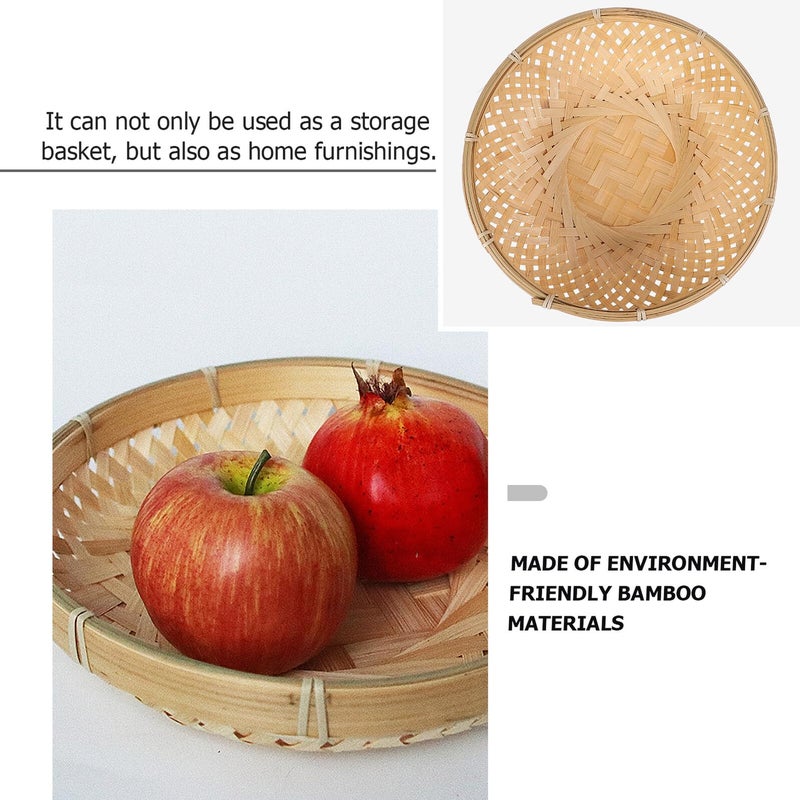 Handmade Woven Bread Basket 26x8 Cm Multipurpose Storage Container for Kitchen Picnic - Image 4