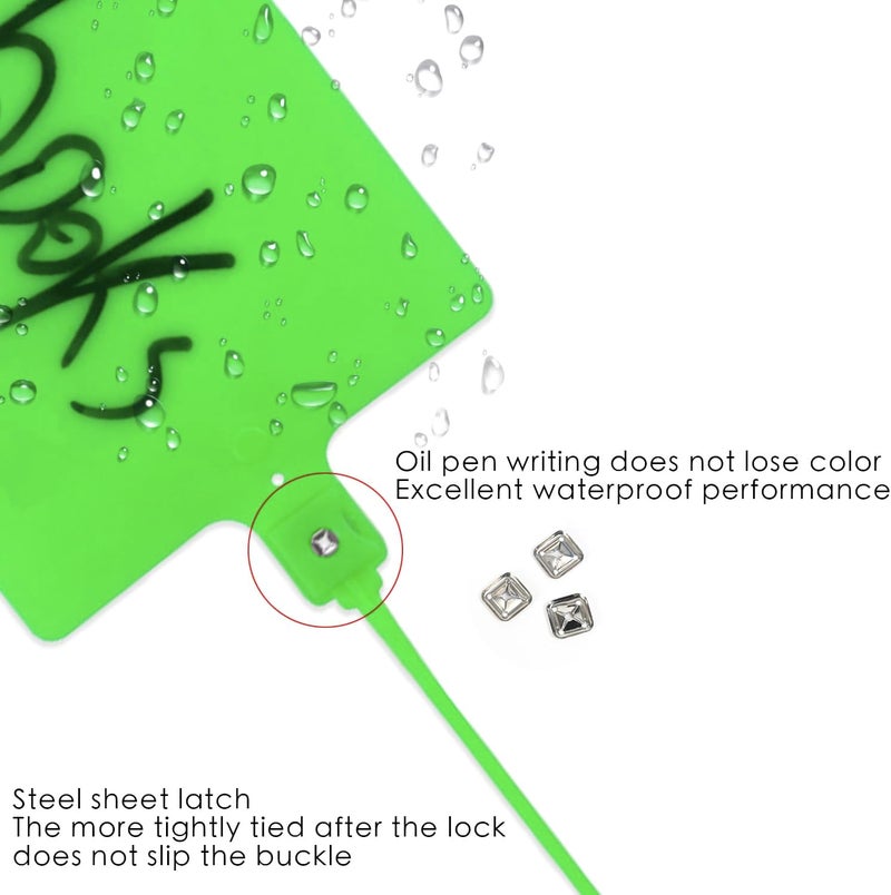 Coobbar Durable Waterproof Plastic Shipping Tags, 200-Pack, Writable Security Seals, Labeling Hang Tags & Marker Ties for Storage (Green) - Image 3