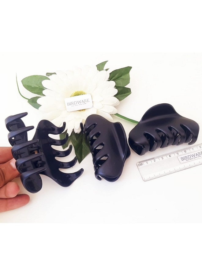 BIRDWARE Big Size Hair Clips For Women Multi Color Imported Acrylic Material Stone Butterfly | Hair Clutchers (Pack Of 3) (Black) - Image 5