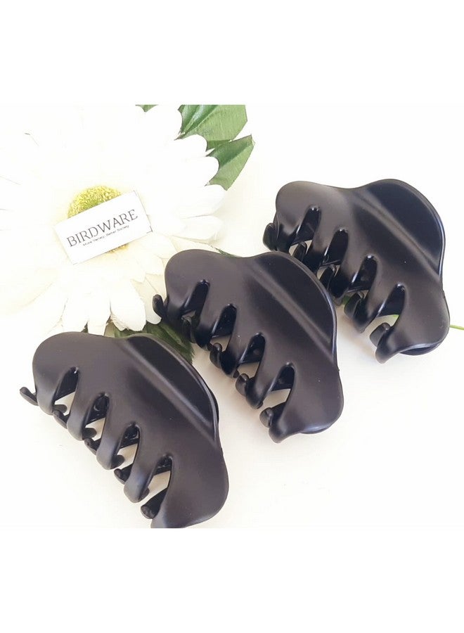 BIRDWARE Big Size Hair Clips For Women Multi Color Imported Acrylic Material Stone Butterfly | Hair Clutchers (Pack Of 3) (Black) - Image 4