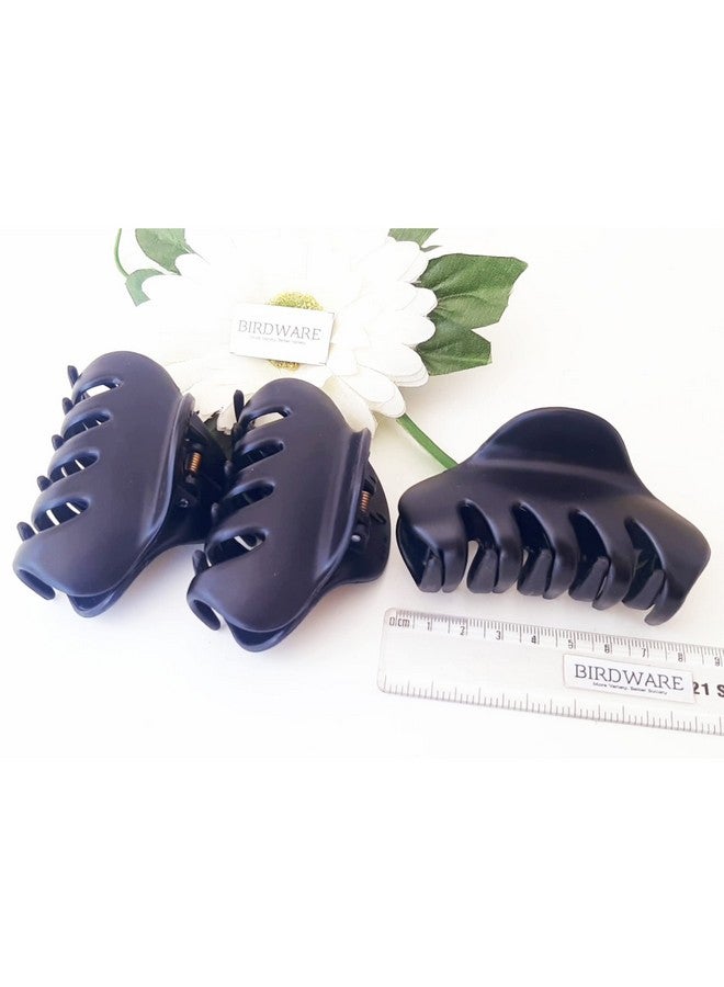 BIRDWARE Big Size Hair Clips For Women Multi Color Imported Acrylic Material Stone Butterfly | Hair Clutchers (Pack Of 3) (Black) - Image 3