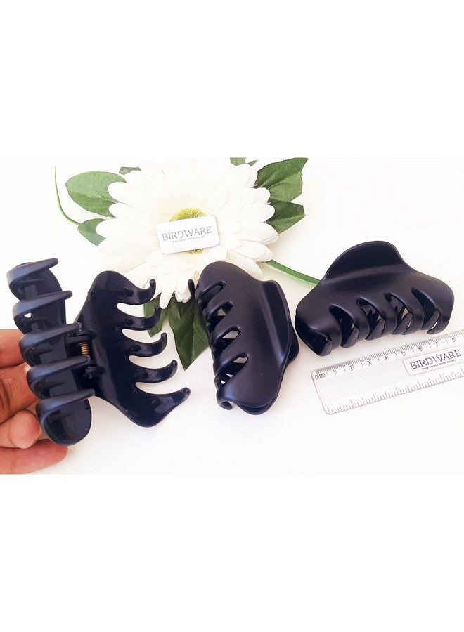 BIRDWARE Big Size Hair Clips For Women Multi Color Imported Acrylic Material Stone Butterfly | Hair Clutchers (Pack Of 3) (Black) - Image 2