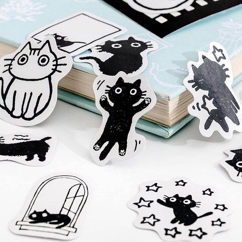 Obujopal Mini Size Cute Cat Stickers - 45 Pcs for Scrapbooking, Journals, and DIY Decoration - Image 3