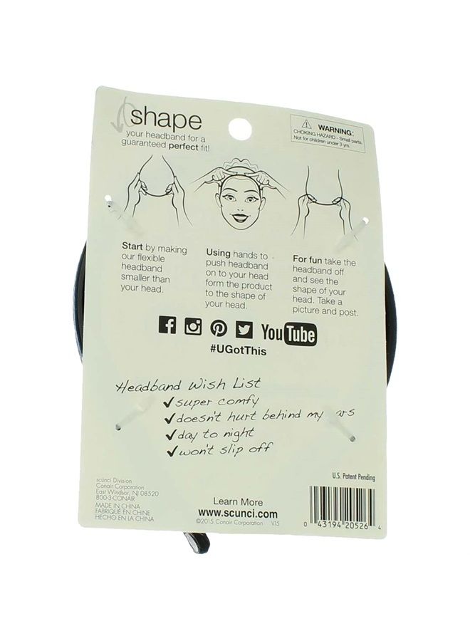 The Most Comfortable Headband Ever, Flexible No-Slip Grip, 2-pcs per Pack in Assorted Colors (1-Pack)