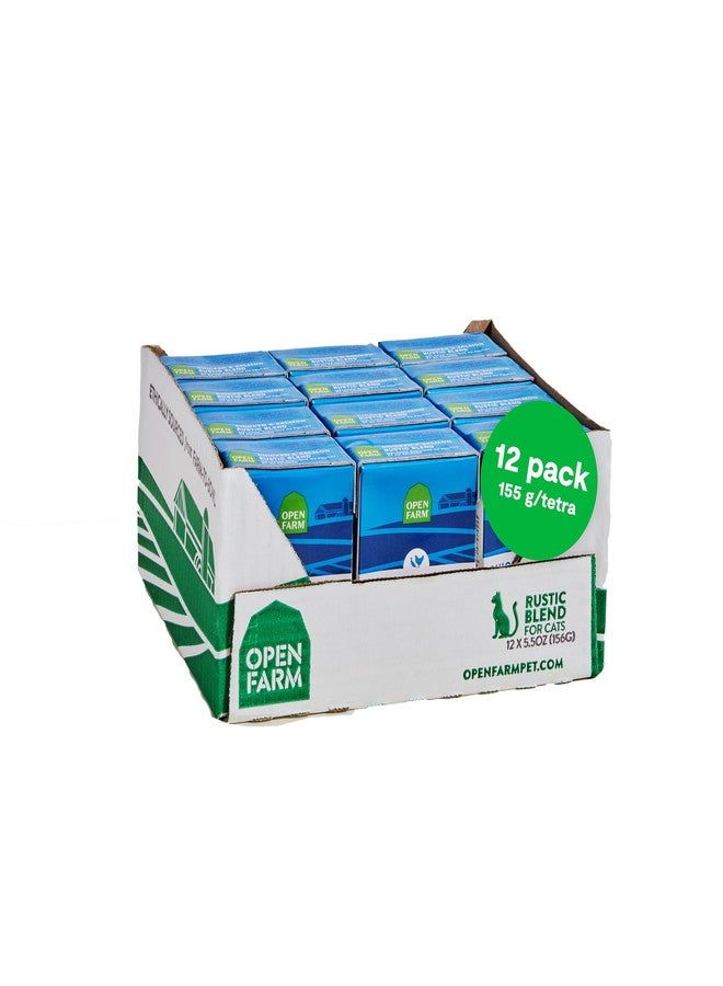 Open Farm طعام القطط الرطب من أوبن فارم روستيك بلند، مزيج كامل ومتوازن بمكونات صالحة للاستهلاك البشري، ولحوم من حيوانات تربى بطريقة إنسانية، وخضراوات غير معدلة وراثيًا ومرق عظام، وصفة دجاج وسمك سلمون، عبوات 5.5 أونصة (كرتونة من 12 عبوة) - Image 1