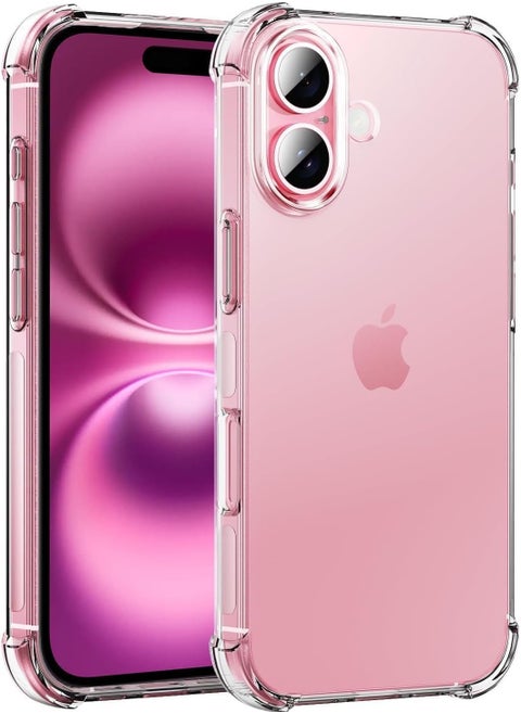 iPhone 16 Plus Clear Case Soft Flexible Silicone TPU Shockproof Transparent Back Cover Designed for iPhone 16 Plus (Bumper, iPhone 16 Plus)
