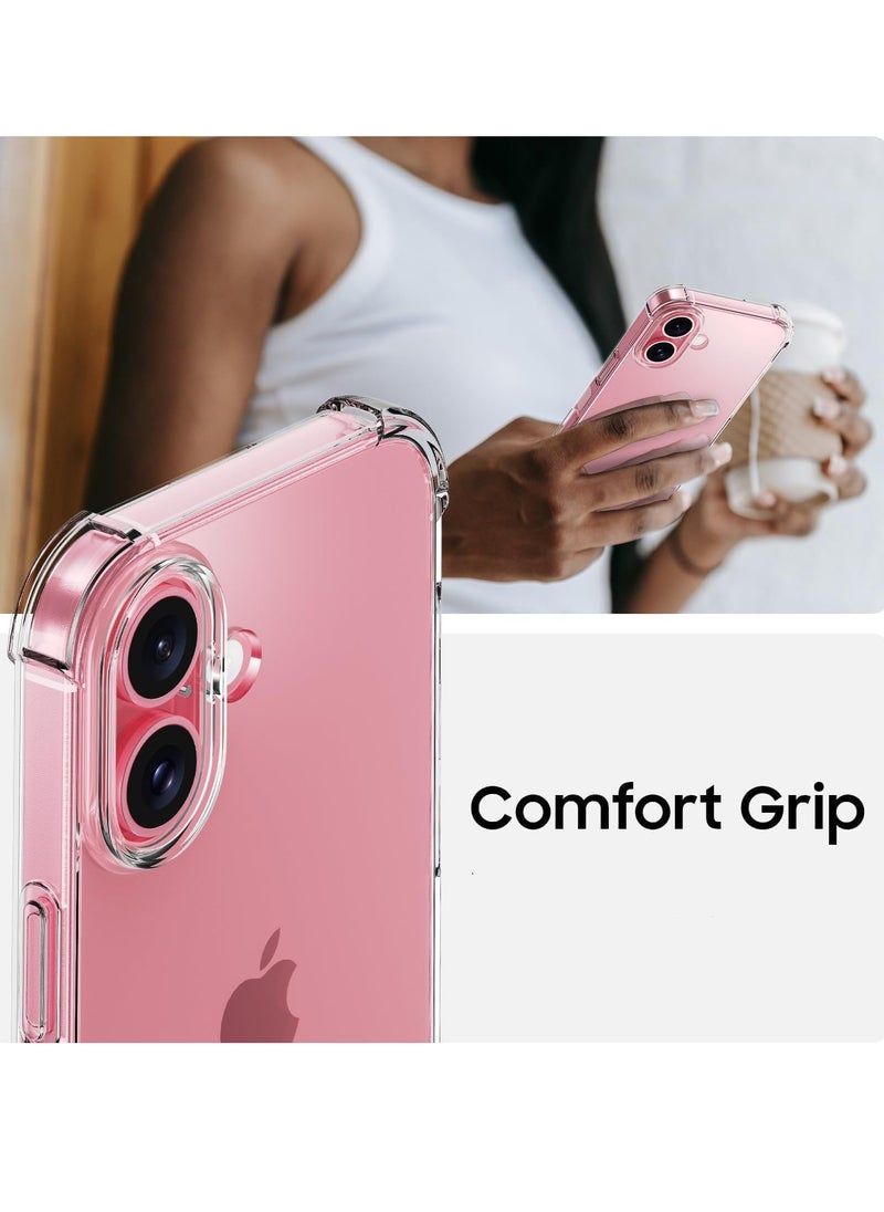 iPhone 16 Plus Clear Case Soft Flexible Silicone TPU Shockproof Transparent Back Cover Designed for iPhone 16 Plus (Bumper, iPhone 16 Plus)