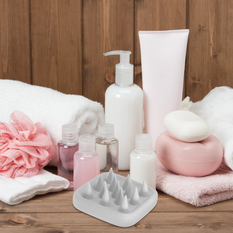 💄 فرشاة فروة الرأس من السيليكون لتنظيف الشعر واستخدام منزلي وسفر حجم ٧ ٧ ٣ سنتيمتر مجموعة واحدة لتقليل القشرة - Image 3